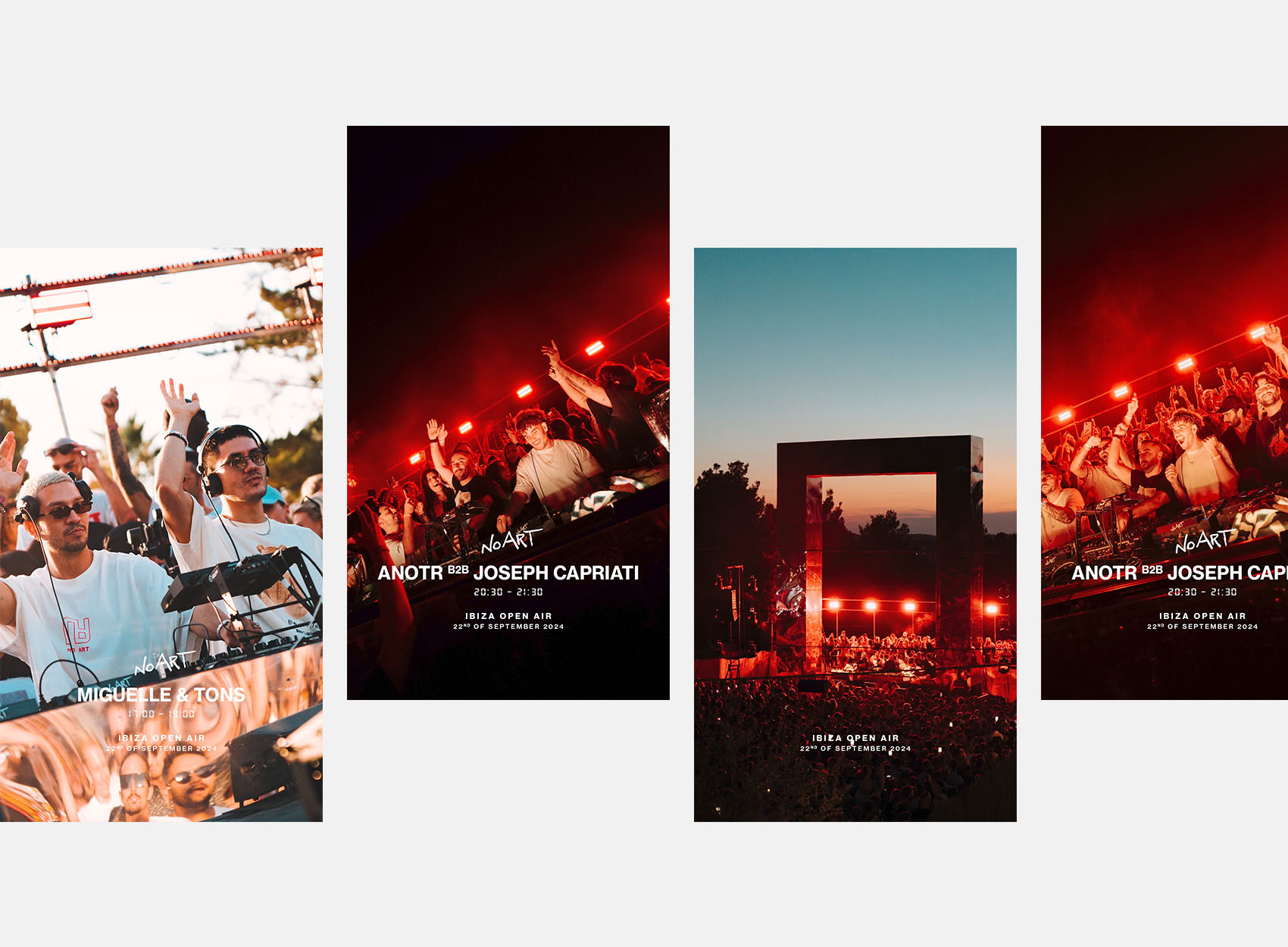 Social media content voor No Art Ibiza